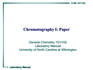 Chromatography I: Paper - University of North Carolina Wilmington