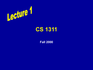 CS 1301 Lecture 1