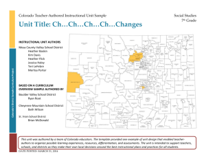 Ch…Ch…Changes - Colorado Department of Education