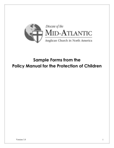 The Diocese of the Mid-Atlantic Policy Manual