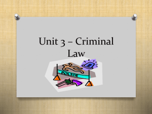Unit 3 * Criminal Law