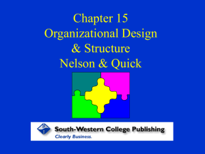 Chapter 15 Organizational Design & Structure Nelson & Quick