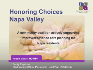 Honoring Choices Presentation - Honoring Choices Napa Valley