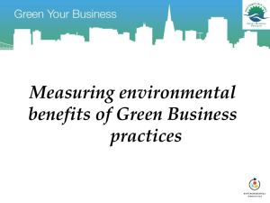 Measuring environmental benefits of Green Business practices