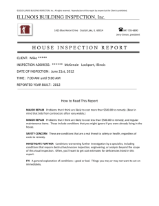 Not a Made-Up Report FYI - Illinois Building Inspection