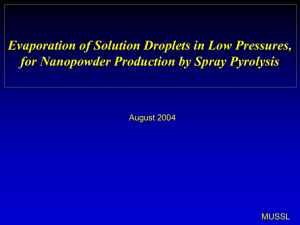 Evaporation in low pressures