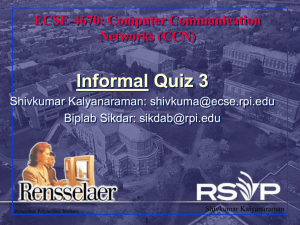 Computer Communication Networks (CCN) Informal Quiz 3