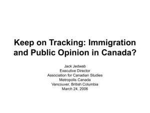 Keep on Tracking: Immigration and Public Opinion in Canada?