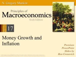 March 8: Chapter 17: Money Growth and Inflation