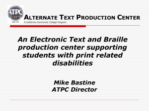 alternate text production center