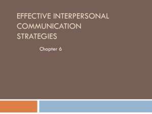 Effective interpersonal communication strategies