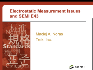 Electrostatic Measurement Issues and SEMI E43