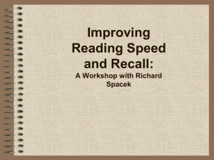 Improving Reading Speed and Recall
