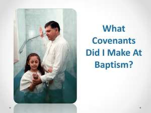 What Covenants Did I Make At Baptism?