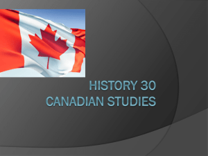 History 30 Canadian Studies
