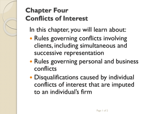 Chapter Four Conflicts of Interest