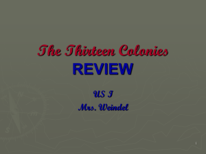 The 13 Colonies PPT