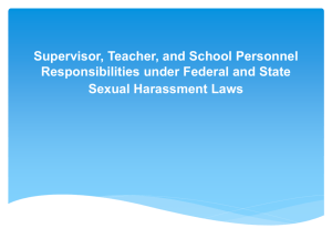 Supervisor, Teacher, and School Personnel Responsibilities under