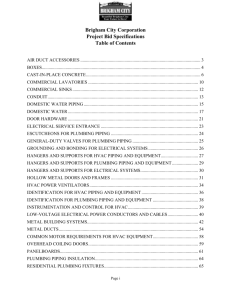 Brigham City Corporation Project Bid Specifications Table of Contents