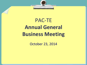 Business Meeting PowerPoint - PAC-TE