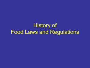 History of Food Laws and Regulations