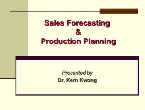 Sales Forecasting & Production Planning