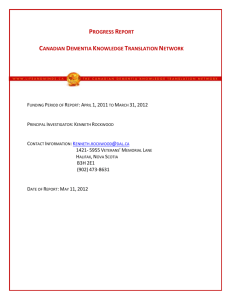 progress report - Canadian Dementia Knowledge Translation Network