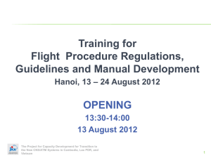 Training for Flight Procedure Regulations, Guidelines and Manual