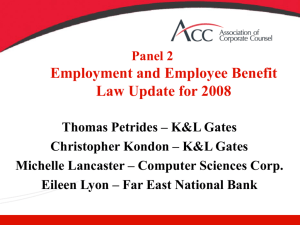 Employment and Employee Benefit Law Update for 2008