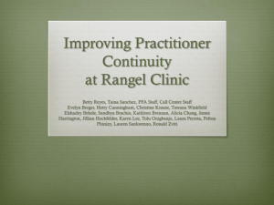 Improving Practitioner Continuity at Rangel Clinic