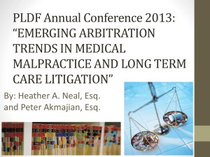 Neal, Akmajian: Medical Malpractice Arbitration