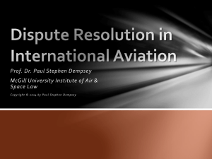Dispute Resolution in International Aviation