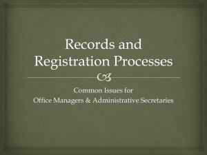 Records and Registration Issues - for office managers and secretaries