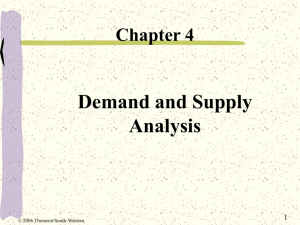 Chapter 4: Demand and Supply Analysis