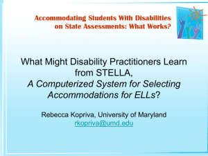 What Might Disability Practitioners Learn from STELLA, A
