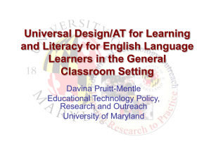 Universal Design/AT for Learning and Literacy for English Language