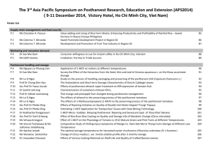 Poster List - The 3rd Asia Pacific Symposium on Postharvest