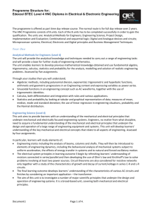 Edexcel BTEC Level 4 HNC Diploma in Electrical & Electronic