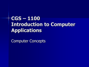 CGS – 1100 Introduction to Computer Applications