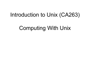Computing With Unix - Faculty Personal Homepage