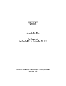 University of Guelph Accessibility Plan 2010