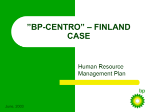 The Human Resource Management Plan for BP