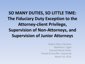 Fiduciary Duty Exception to the Attorney-Client