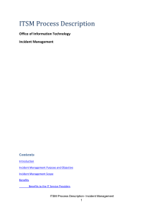 Incident Management Process Descriptions