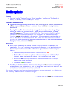 Simpler Incident Response Plan