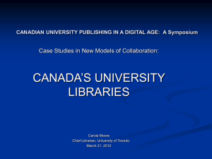 Canadian university libraries.