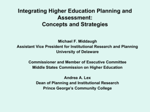 Integrating Higher Education Planning and Assessment: Concepts