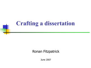 Crafting an MSc dissertation
