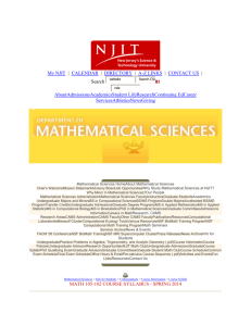 Syllabus105-102 - Department of Mathematical Sciences • NJIT