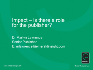 Dr Martyn Lawrence (Senior Publisher, Emerald Group